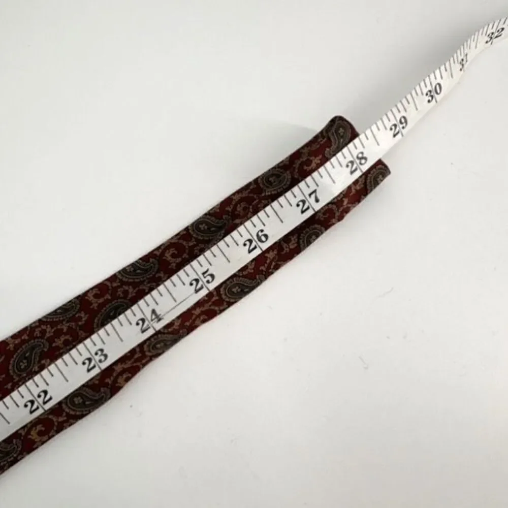 Vintage Burberrys of London Men's Silk‎ Paisley Neck Tie Burgundy Gold One Size